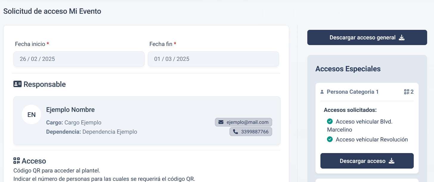 botones de descarga de accesos