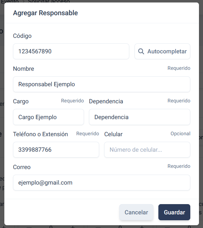 formulario responsable acceso