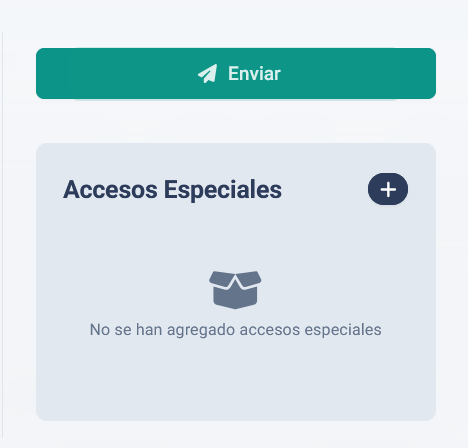 panel de accesos especiales