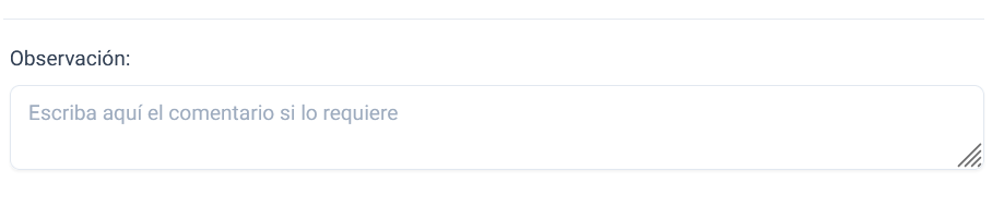 panel de observaciones de acceso