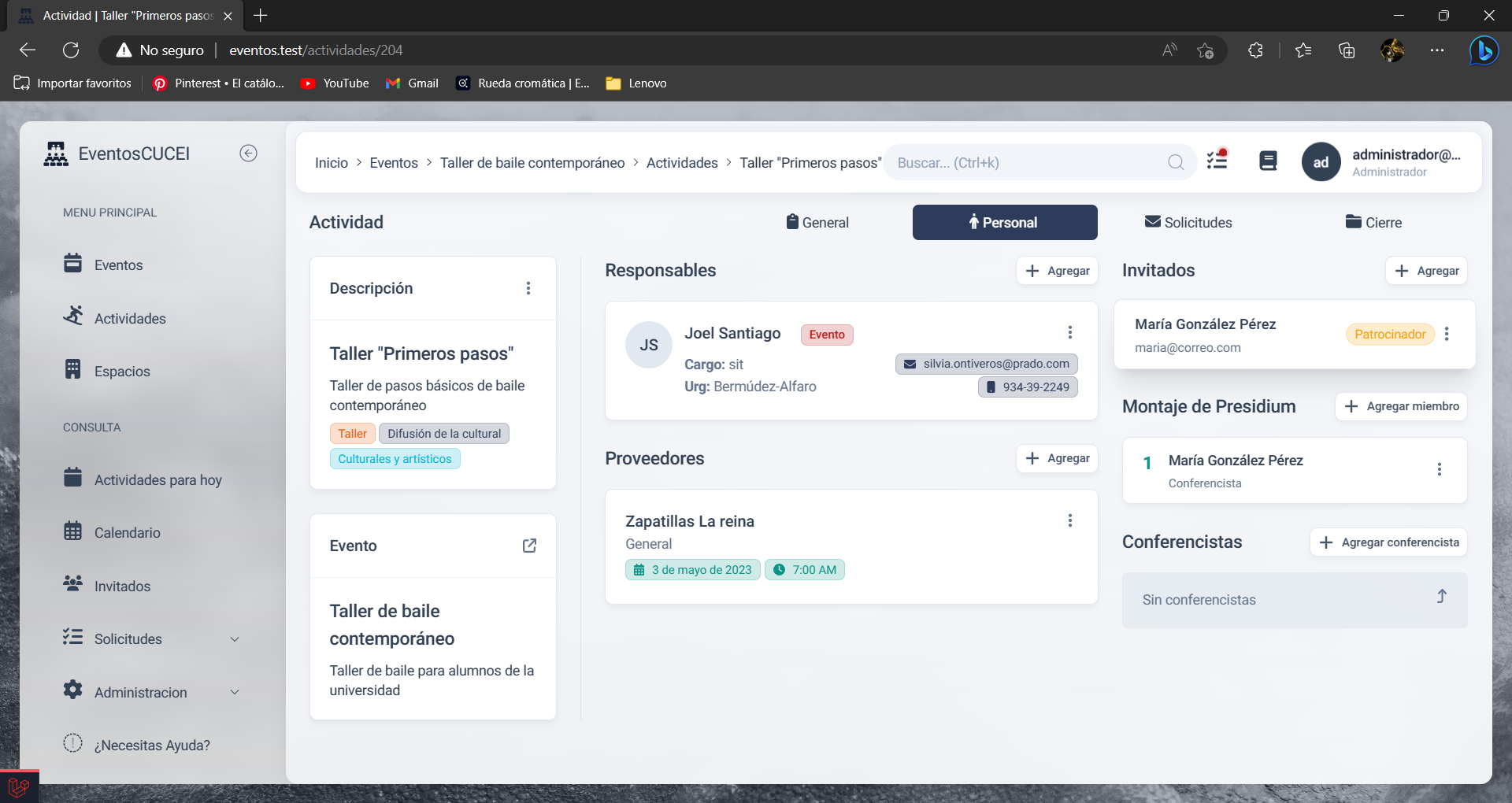 tarjeta de invitados