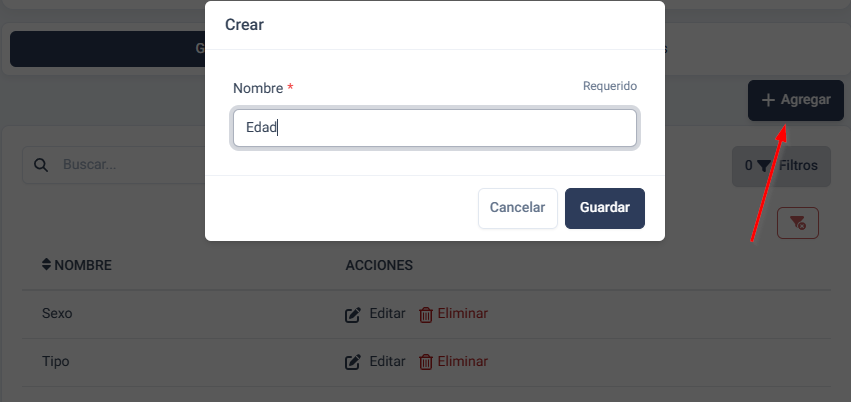 Formulario crear grupo
