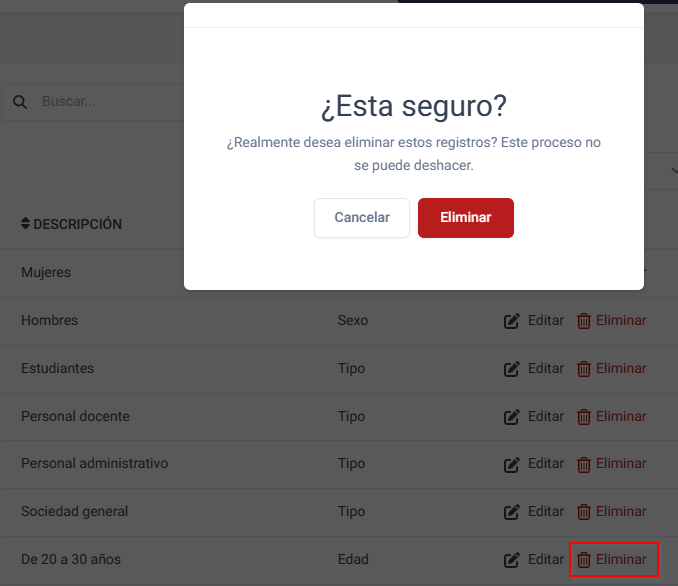 Confirmacion de eliminar asistente
