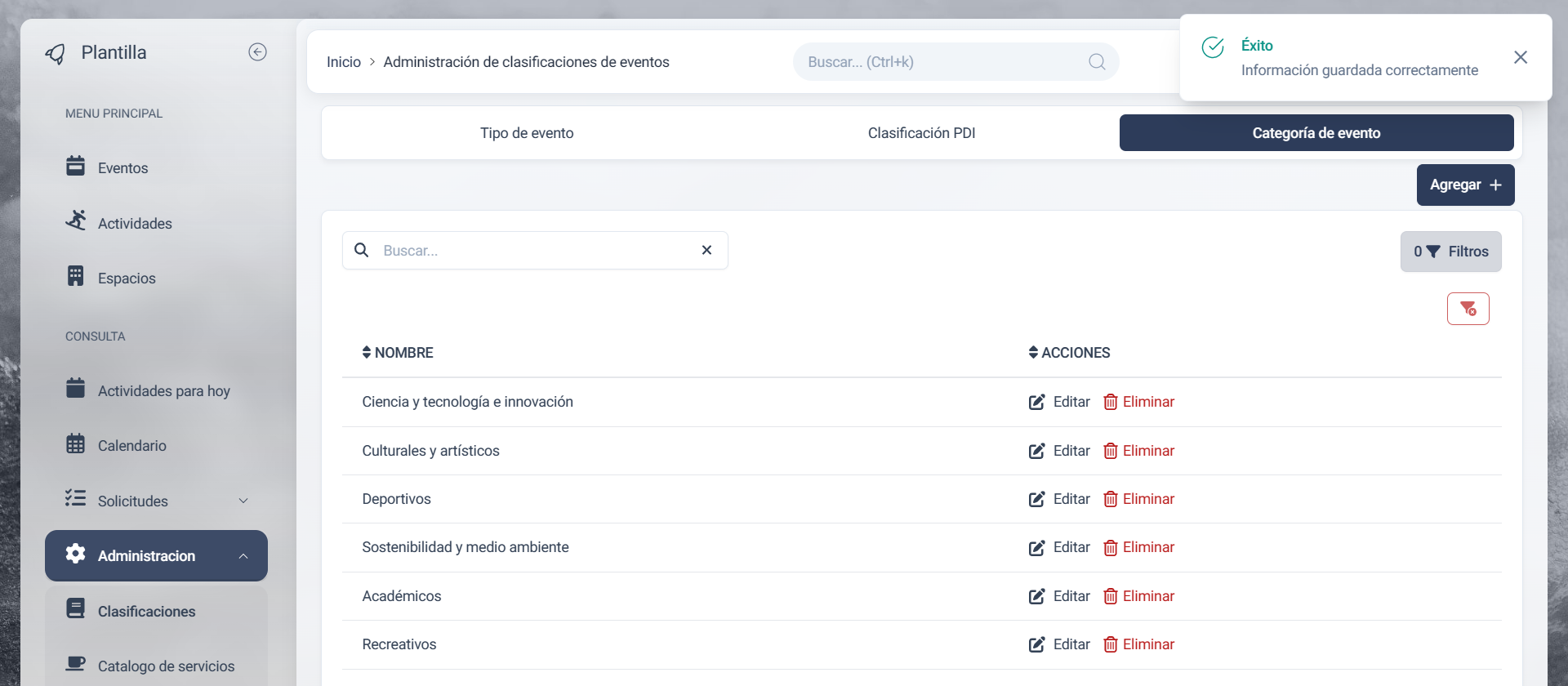 Formulario de categorias