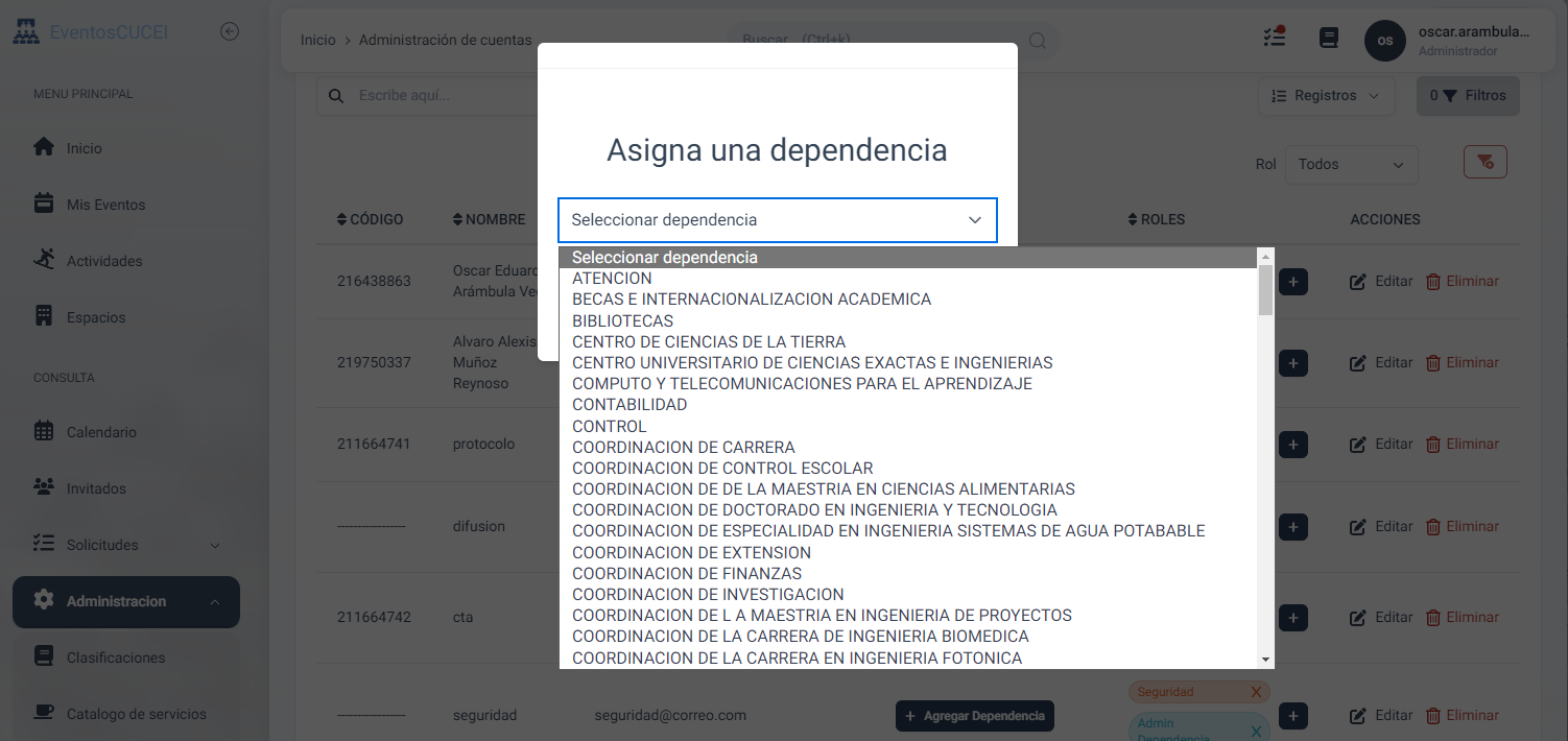 Añadir dependencias al usuario