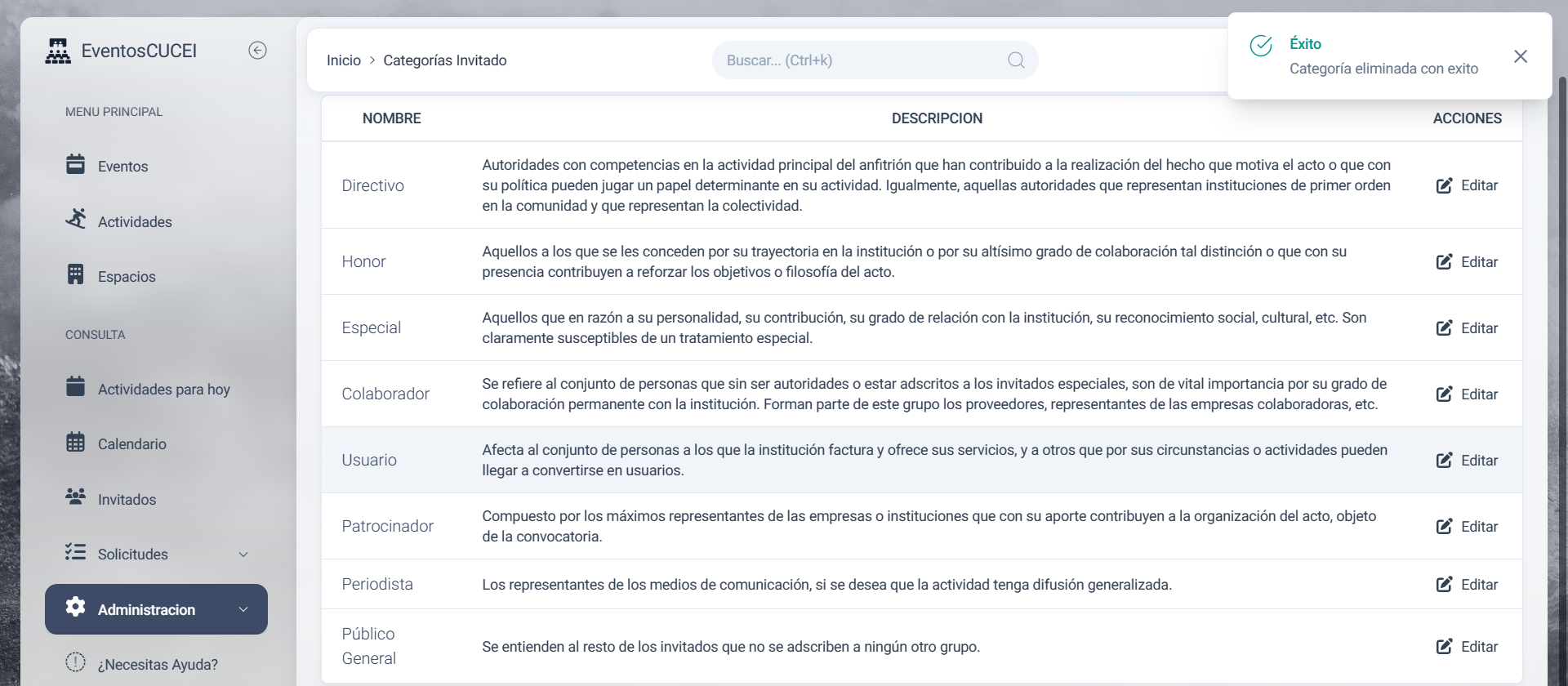 categoría eliminada