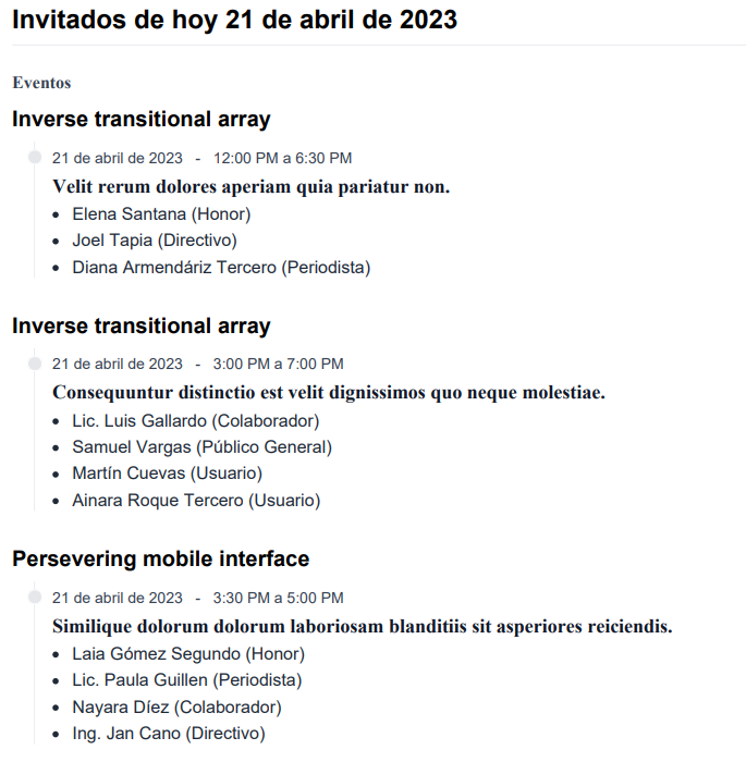 Ejemplo PDF con las actividades del día